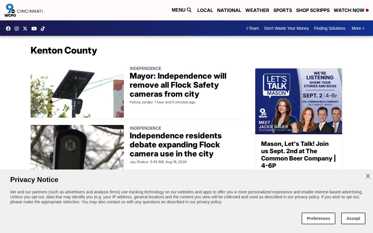 WCPO Kenton County crime news and local report page